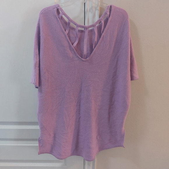 Allen B. By Allen Schwartz Women's Lavender Sweater Short Sleeve Size Medium - Picture 11 of 12